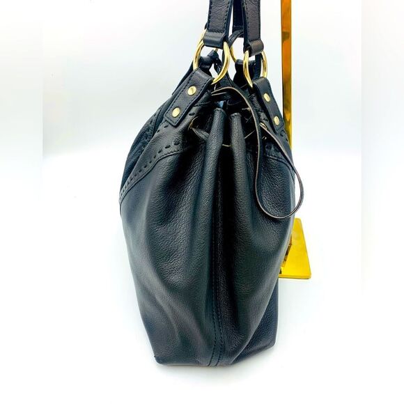 Auth YVES SAINT LAURENT Reversible
Bronze/Black Leather Double Sac Y Tote Bag - Picture 7 of 16